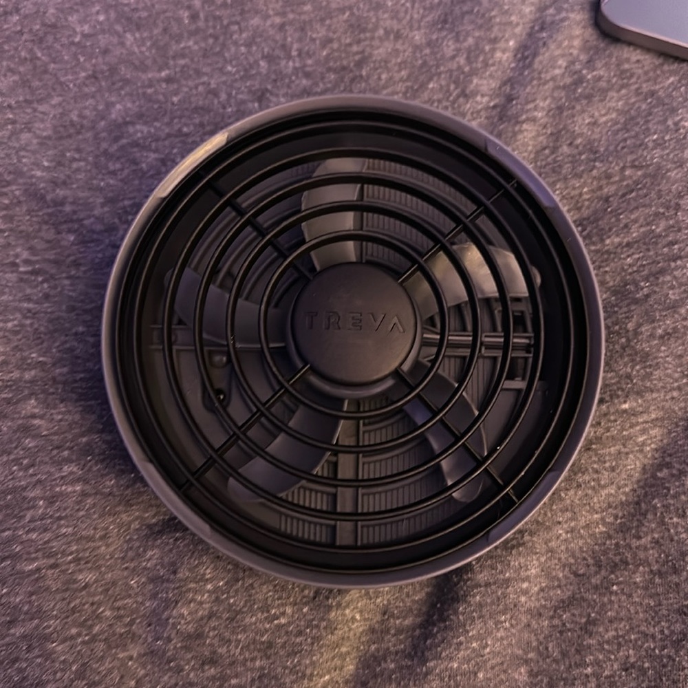 Battery operated Treva portable fan. AA batteries taken